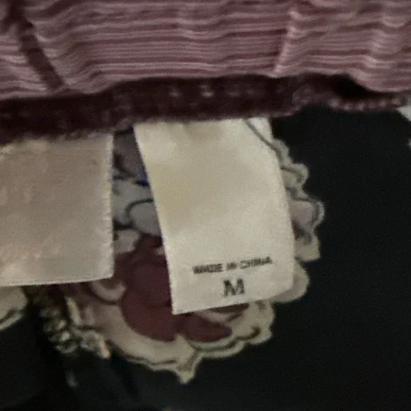 Vintage Victoria's Secret Angels Pajama Pants Size M Black Floral Lounge Preppy - Picture 9 of 12